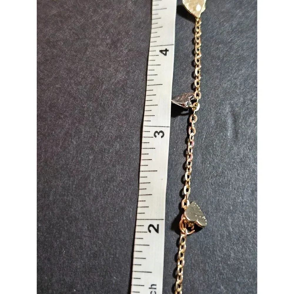 Gold tone heart bracelet 6-8
